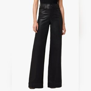 Joe's Jeans "The Mia" High Rise Pants In Coated Black Size 28 NWT